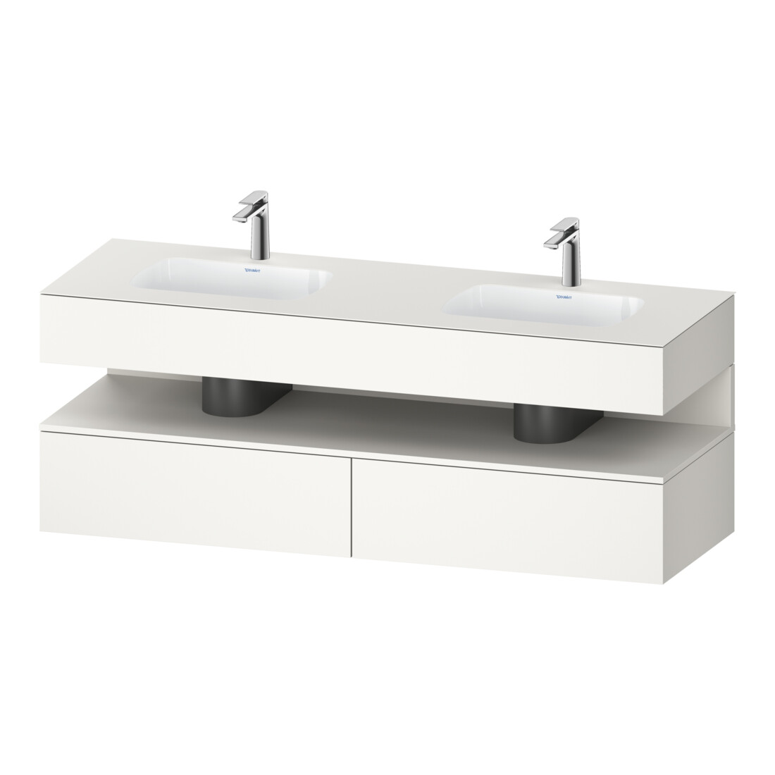 Duravit Set meuble vasque encastré Qatego 160x55x60cm, sous-meuble console, blanc supermat