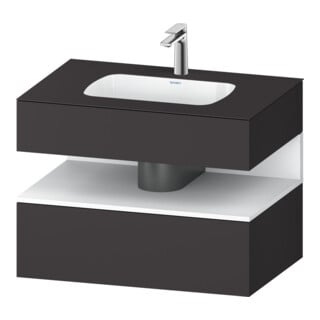 Duravit Set meuble vasque encastré Qatego 80x55x60cm, blanc, avec robinetterie, niche