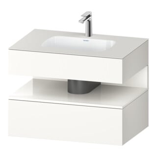 Duravit Set meuble vasque encastré Qatego 80x55x60cm, blanc hgl/mat, console