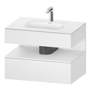 Duravit Set meuble vasque encastré Qatego 80x55x60cm, blanc mat, sous-vasque console, niche