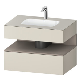 Duravit Set meuble vasque encastré Qatego 80x55x60cm, blanc/taupe mat, console