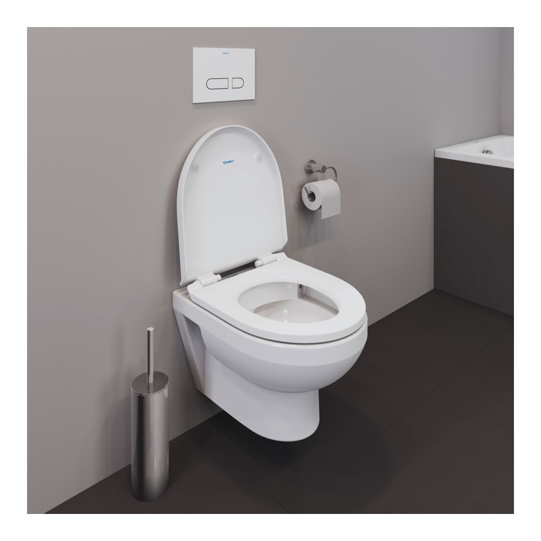 Duravit Set WC mural No. 1 Compact avec abattant, Rimless, blanc