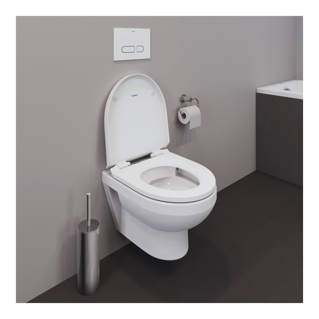 Duravit Set WC mural No. 1 Compact avec abattant, Rimless, blanc