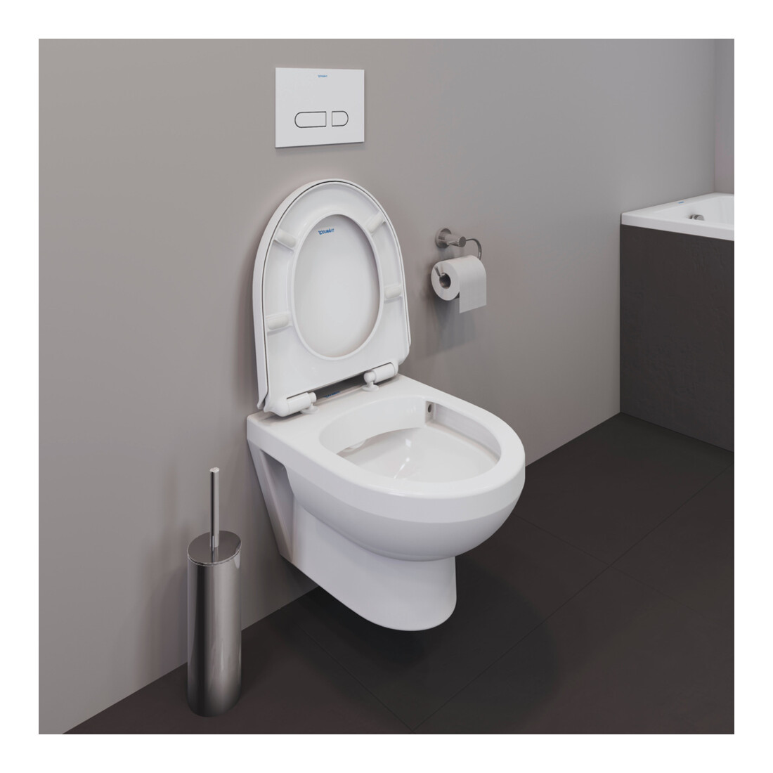 Duravit Set WC mural No. 1 Compact avec abattant, Rimless, blanc