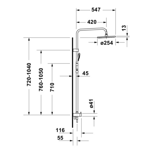 Duravit ShowerSystem Reno MinusFlow Chrom