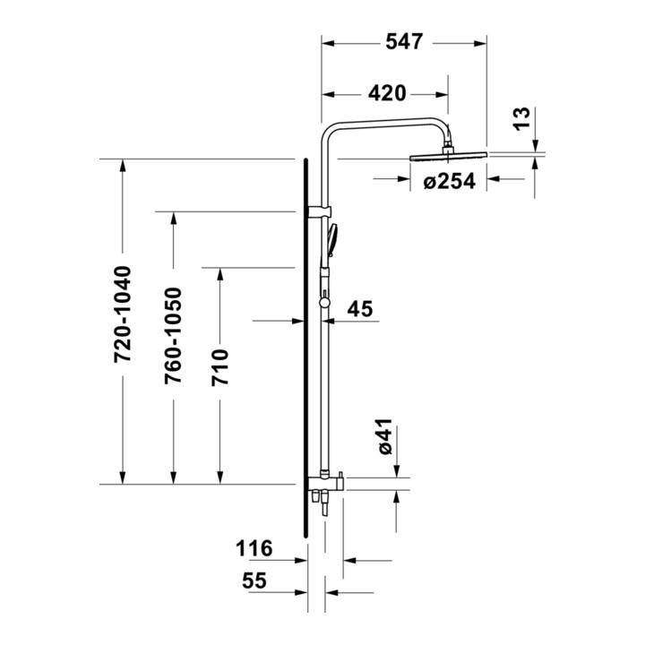 Duravit ShowerSystem Reno MinusFlow Chrome