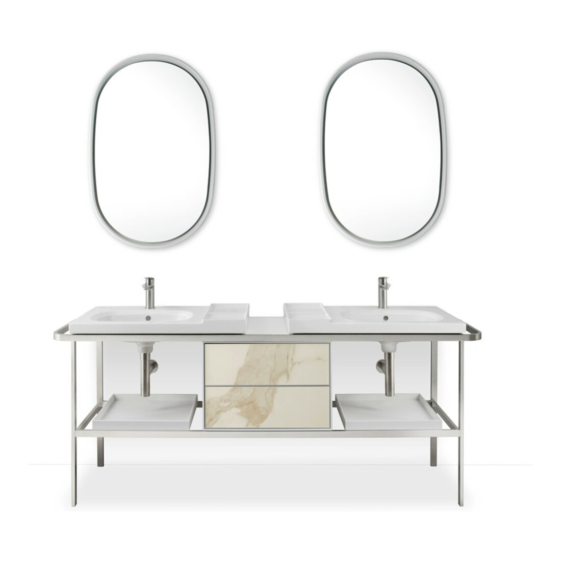 Duravit Siphon design pour lavabos, acier inoxydable brossé