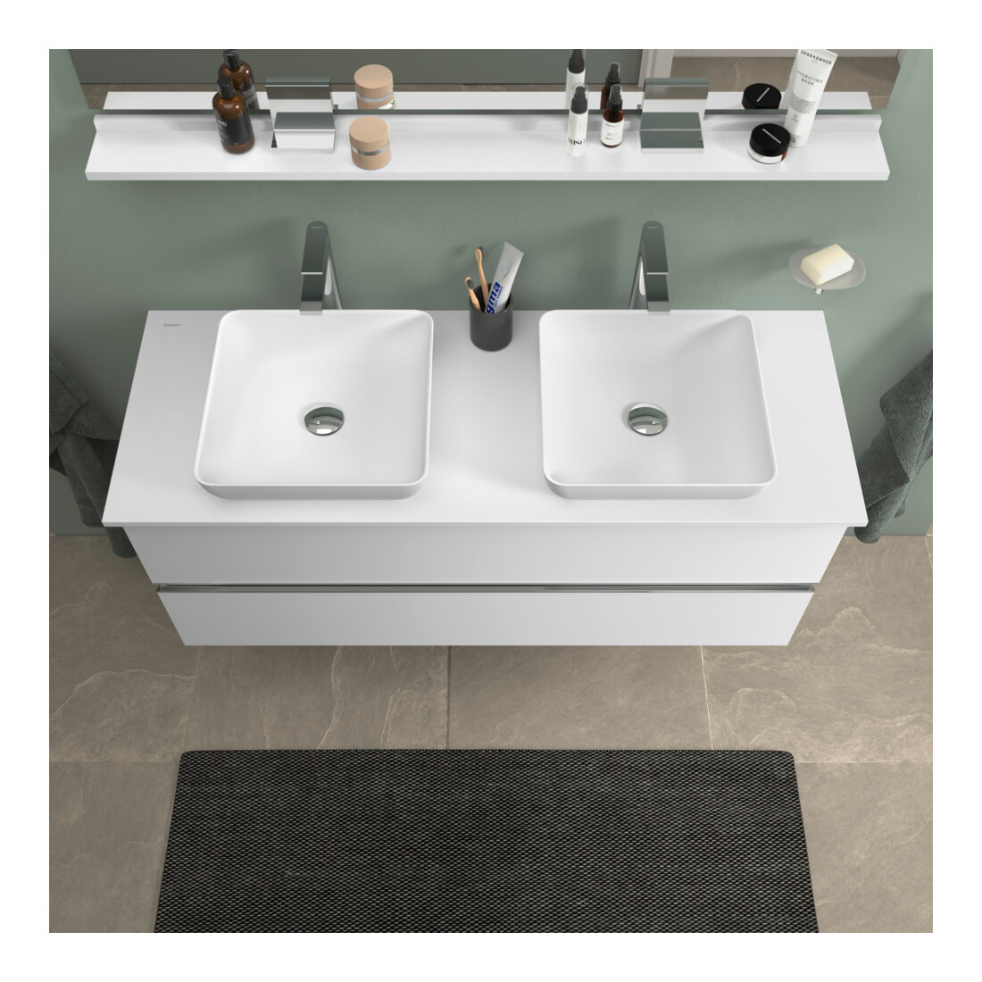Duravit Sivida Console de lavabo 135x50 cm, blanc mat soyeux