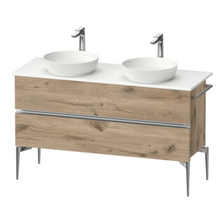 Duravit Sivida E Sous-meuble console pour lavabo sur pied marbre, 131,5x54,8x47,5 cm, 2 SBK, G chr