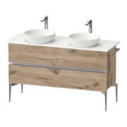 Duravit Sivida E Sous-meuble console pour lavabo sur pied marbre, 131,5x54,8x47,5 cm, 2 SBK, G chr-1