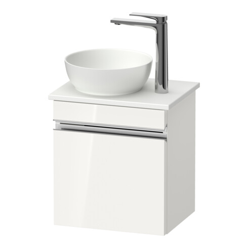 Duravit Sivida Meuble sous lavabo mural 40x44x32,5 cm, porte, chrome, droite, blanc brillant