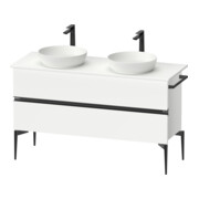 Duravit Sivida meuble sous vasque sur pied noir 131,5x54,8x47,5 cm, 2 tiroirs