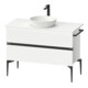 Duravit Sivida Sous-meuble console lavabo sur pied 104,5x54,8x47,5 cm, blanc mat, 2 tiroirs, grand, noir-1