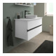 Duravit Sivida Sous-meuble console lavabo sur pied 104,5x54,8x47,5 cm, blanc mat, 2 tiroirs, grand, noir-2
