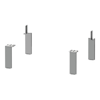 Duravit Sockelfuß 15,2x4,4x1cm, aluminium matt, 4 Stück