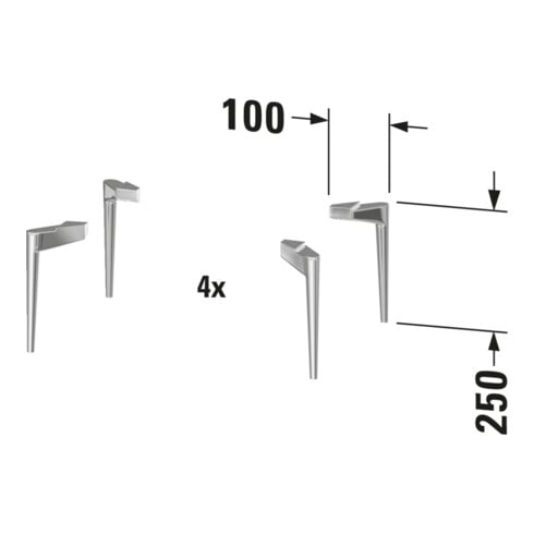 Duravit Sockelfuß Sivida 4 F., boden, f Waschtischunterschrank, sw