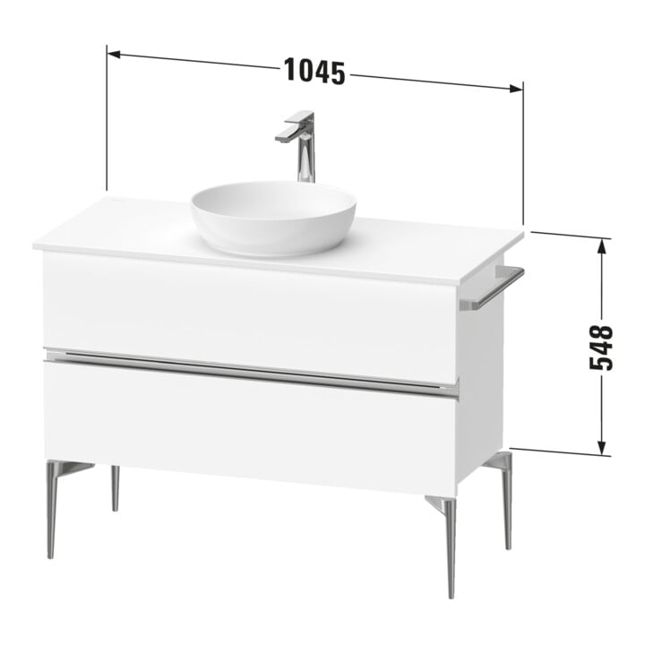 Duravit Sous-meuble console au sol Sivida 104,5x54,8x47,5 cm, E Marbre, 2 tiroirs, G c