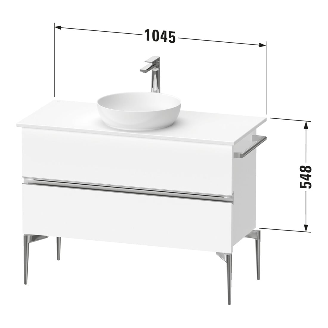 Duravit Sous-meuble console au sol Sivida 104,5x54,8x47,5 cm, E Marbre, 2 tiroirs, G c