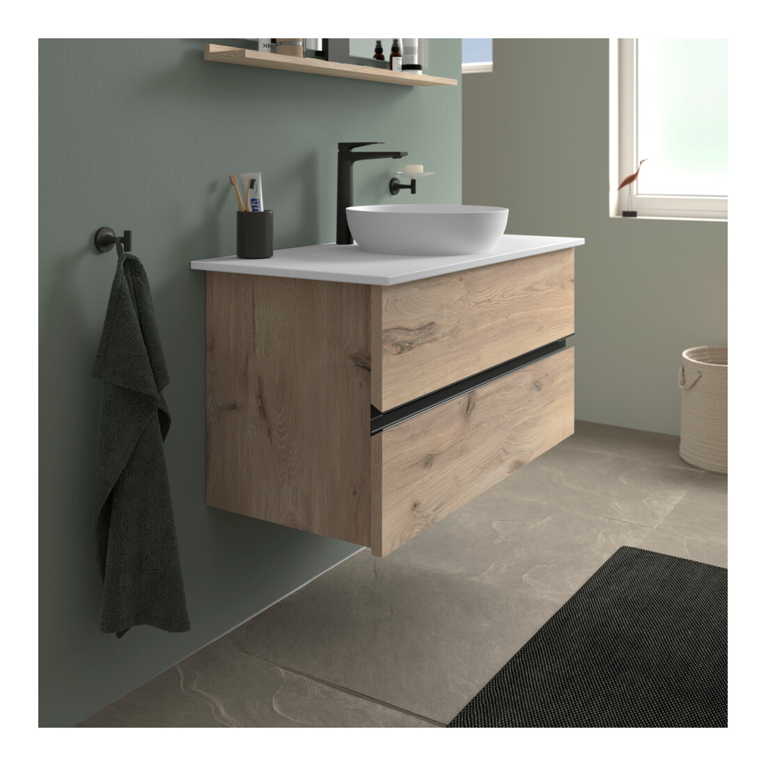 Duravit Sous-meuble console au sol Sivida 104,5x54,8x47,5 cm, E Marm, 2 SBK, Couleur noire