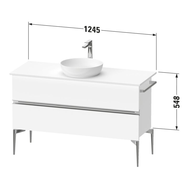 Duravit Sous-meuble console au sol Sivida 124,5x54,8x47,5 cm, E Marbre, 2 SBK, Couleur noire