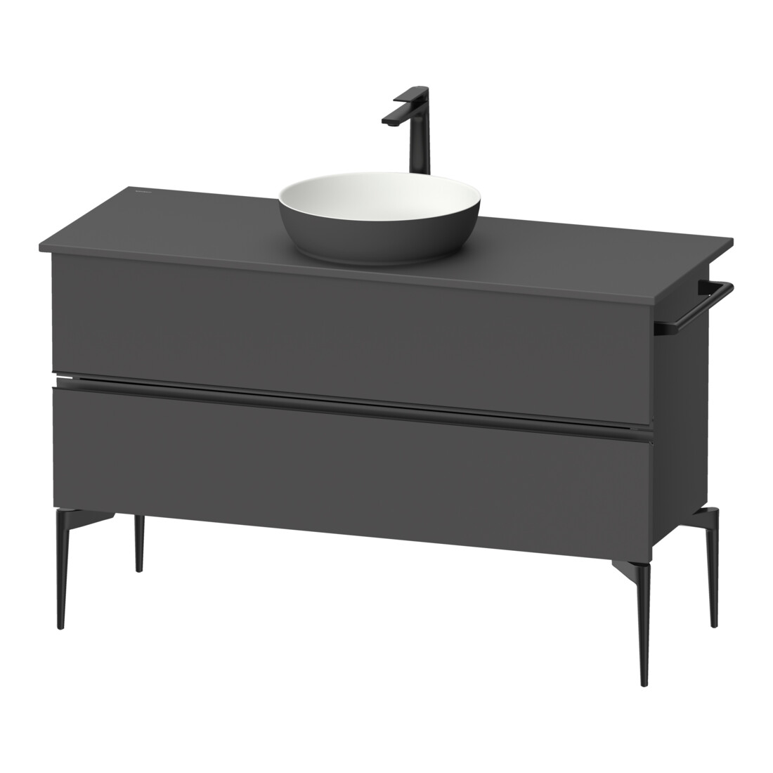Duravit Sous-meuble console au sol Sivida 124,5x54,8x47,5 cm, gris m, 2 SBK, Gr. sw