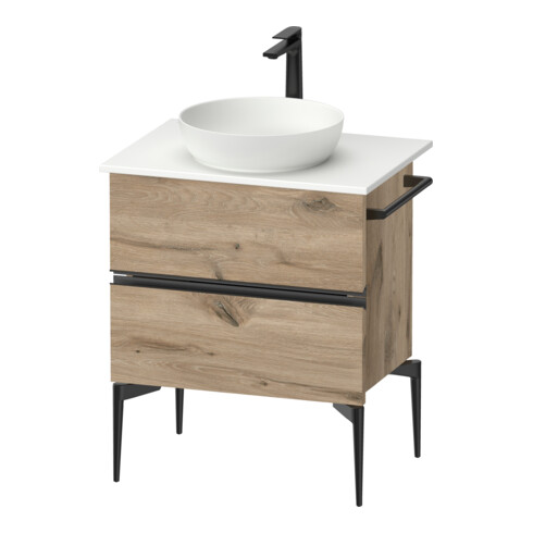 Duravit Sous-meuble console au sol Sivida 64,5x54,8x47,5 cm, E Marbre, 2 SBK, Couleur noire