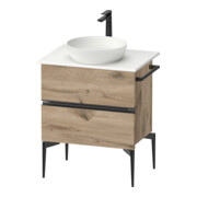 Duravit Sous-meuble console au sol Sivida 64,5x54,8x47,5 cm, E Marbre, 2 SBK, Couleur noire-1