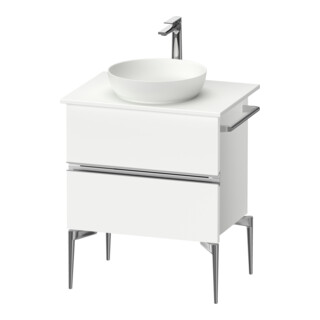 Duravit Sous-meuble console au sol Sivida 64,5x54,8x47,5cm, blanc mat, 2 tiroirs, grand chr
