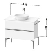 Duravit Sous-meuble console au sol Sivida 84,5x54,8x47,5 cm, N N, 2 tiroirs, Gr. chr-3