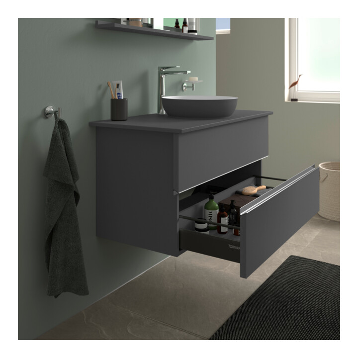 Duravit Sous-meuble console de lavabo au sol Sivida 104,5x54,8x47,5 cm, gris, 2 tiroirs, G c