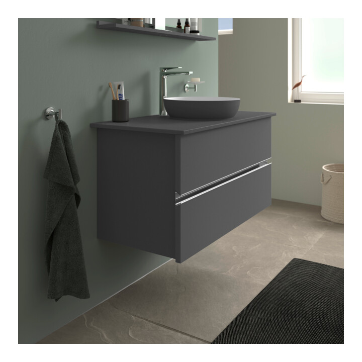 Duravit Sous-meuble console de lavabo au sol Sivida 104,5x54,8x47,5 cm, gris, 2 tiroirs, G c