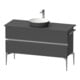 Duravit Sous-meuble console de lavabo au sol Sivida 124,5x54,8x47,5 cm, gris, 2 tiroirs, G c