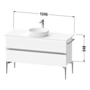 Duravit Sous-meuble console de lavabo au sol Sivida 124,5x54,8x47,5cm, E marbre, 2 tiroirs, G c-3