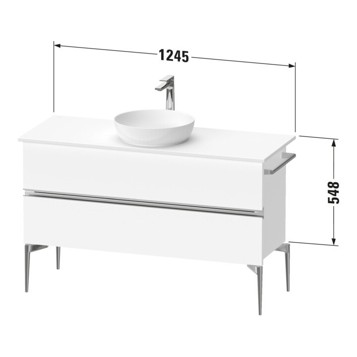 Duravit Sous-meuble console de lavabo au sol Sivida 124,5x54,8x47,5cm, E marbre, 2 tiroirs, G c