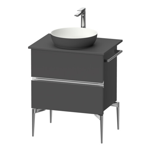 Duravit Sous-meuble console de lavabo au sol Sivida 64,5x54,8x47,5 cm, gris, 2 tiroirs, G chr
