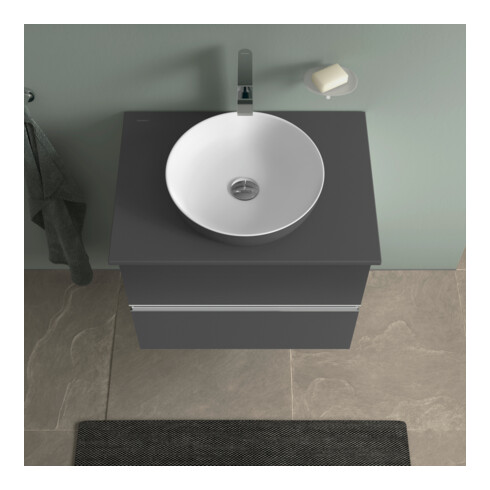 Duravit Sous-meuble console de lavabo au sol Sivida 64,5x54,8x47,5 cm, gris, 2 tiroirs, G chr