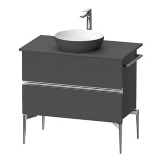 Duravit Sous-meuble console de lavabo au sol Sivida 84,5x54,8x47,5 cm, gris, 2 tiroirs, G chr