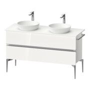 Duravit Sous-meuble console de lavabo au sol Sivida blanc, 131,5x54,8x47,5 cm, 2 tiroirs, Gr. chr-1