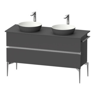 Duravit Sous-meuble console de lavabo au sol Sivida gris m, 131,5x54,8x47,5cm, 2 SBK, Gr. chr