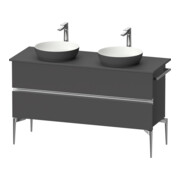 Duravit Sous-meuble console de lavabo au sol Sivida gris m, 131,5x54,8x47,5cm, 2 SBK, Gr. chr