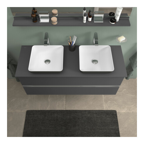Duravit Sous-meuble console de lavabo au sol Sivida gris m, 131,5x54,8x47,5cm, 2 SBK, Gr. chr