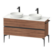 Duravit Sous-meuble console de lavabo au sol Sivida N N, 131,5x54,8x47,5 cm, 2 tiroirs, col. noir