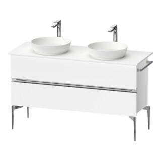 Duravit Sous-meuble console de lavabo au sol Sivida w m, 131,5x54,8x47,5 cm, 2 SBK, chromé