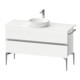 Duravit Sous-meuble console lavabo au sol Sivida 124,5x54,8x47,5 cm, blanc mat, 2 tiroirs, chrome-1