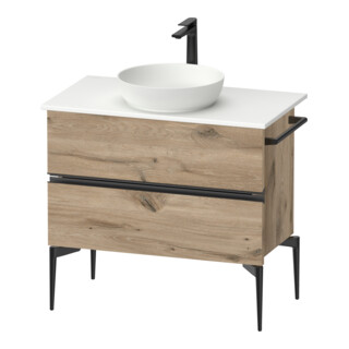 Duravit Sous-meuble console lavabo au sol Sivida 84,5x54,8x47,5 cm, E Marm, 2 SBK, Couleur noire