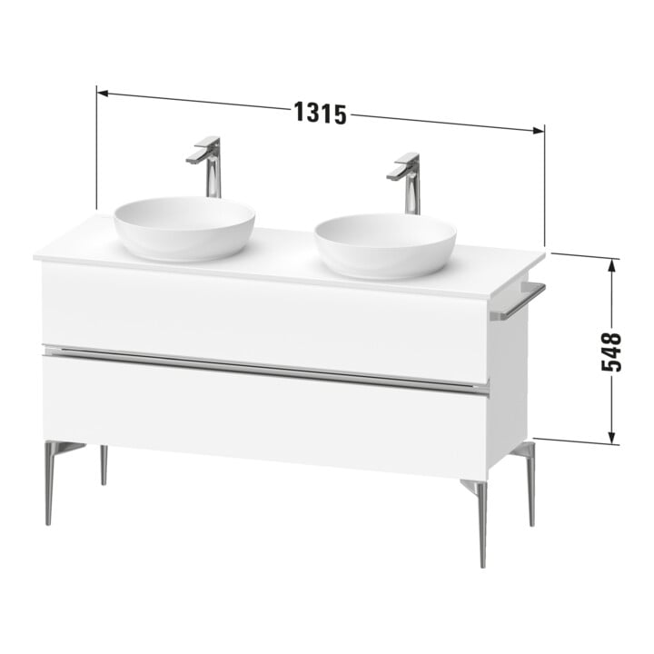 Duravit Sous-meuble console lavabo au sol Sivida vert m, 131,5x54,8x47,5 cm, 2 SBK, G chr