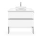 Duravit Sous-meuble console posé au sol Sivida 84,5x54,8x47,5 cm, blanc mat, 2 tiroirs, grande chromé