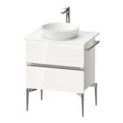 Duravit Sous-meuble console pour lavabo au sol Sivida 64,5x54,8x47,5 cm, blanc, 2 tiroirs, grand chromé