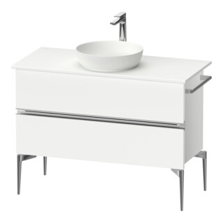 Duravit Sous-meuble console Sivida 104,5x54,8x47,5 cm, blanc mat, 2 tiroirs, chrome G