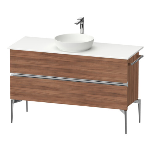 Duravit Sous-meuble console Sivida 124,5x54,8x47,5 cm, N N, 2 tiroirs, G chr